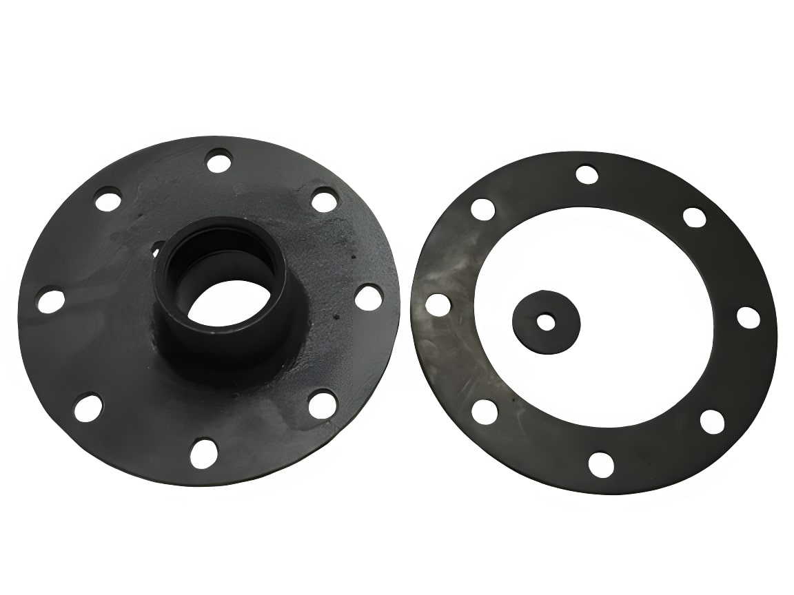 Gewindeflansch mit Dichtungen für Einschraubheizkörper, 180mm mit Muffe DN 40