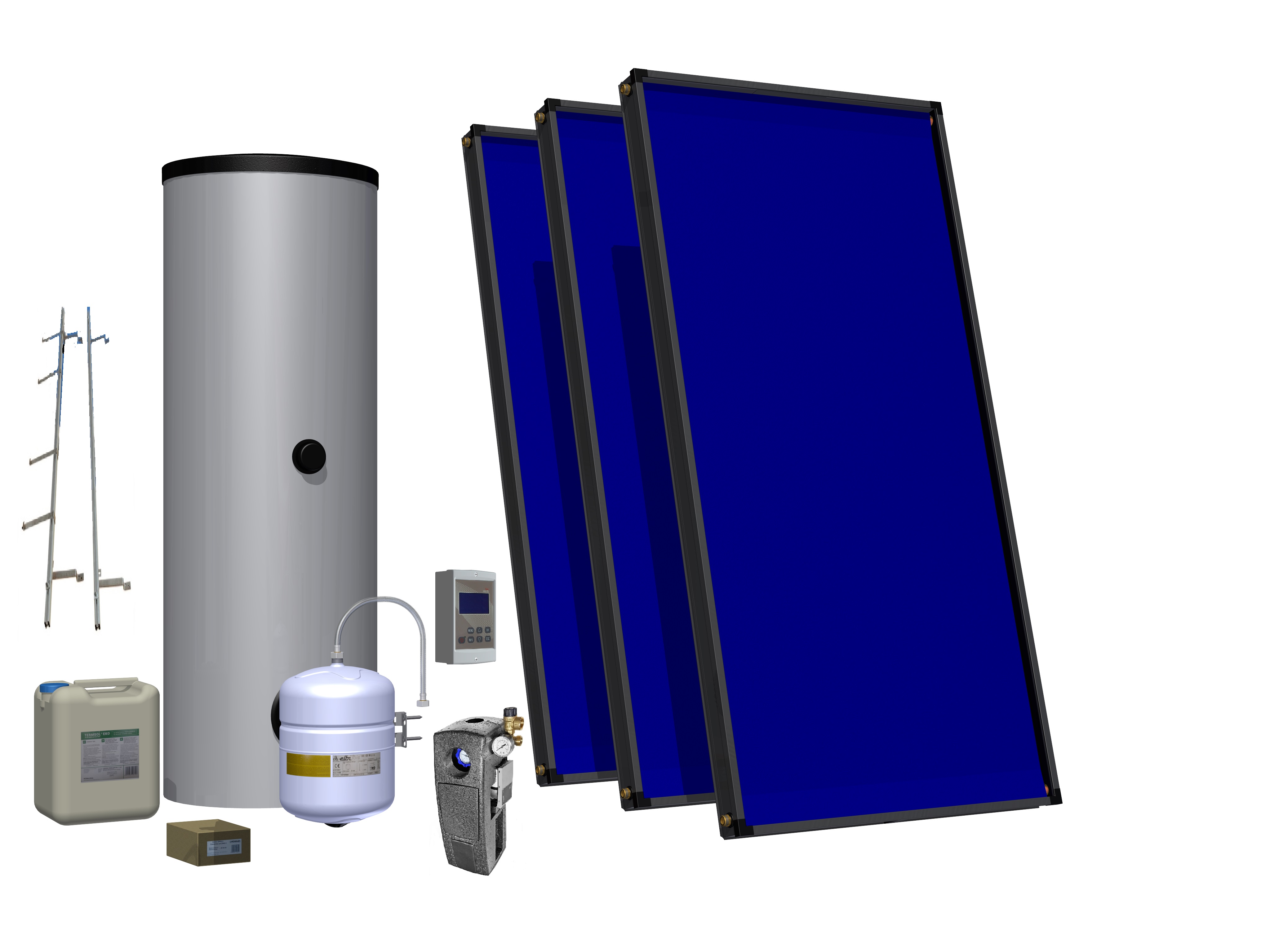 6,27 m² Solarpaket für 300 Liter Brauchwassererwärmung