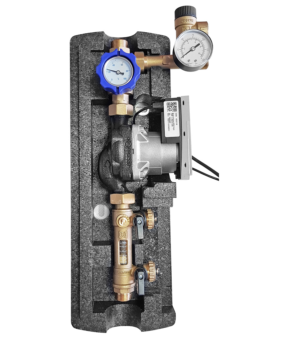 Einstrang - Solarstation , 2-12 l/min Wilo Para ST15/7