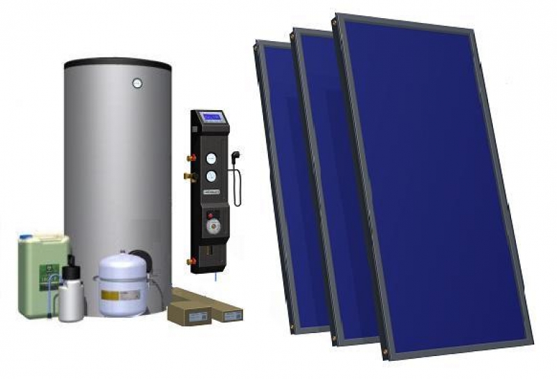 Zonnepaneel van 6,27 m² voor 300 liter verwarming van water voor huishoudelijk gebruik