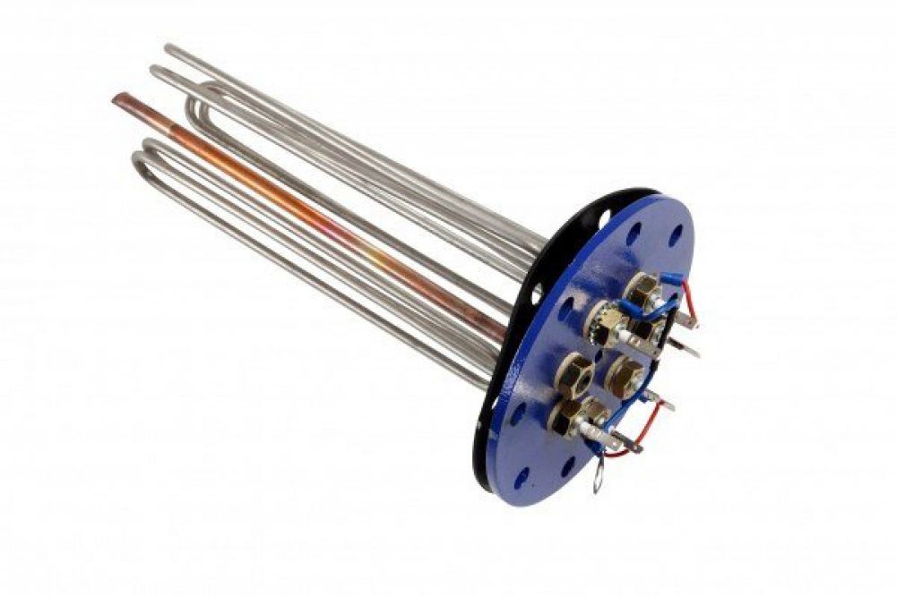 Flanschheizkörper Heizstab 4,5 kW, 3 x 1,5 kW, Flansch 180 mm.