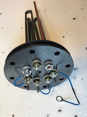 Flanschheizkörper Heizstab 6 kW,  3 x 2 kW, Flansch 180 mm.